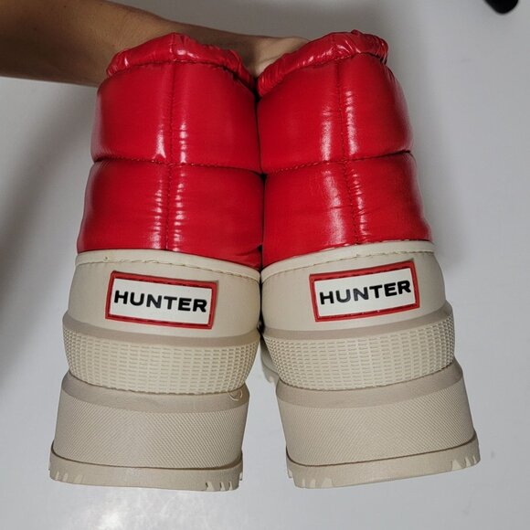 Hunter Amble Short Snow Boots Womens 10 Gorpcore Outdoors Waterproof Puffy Red - Picture 6 of 11
